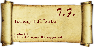 Tolvaj Füzike névjegykártya